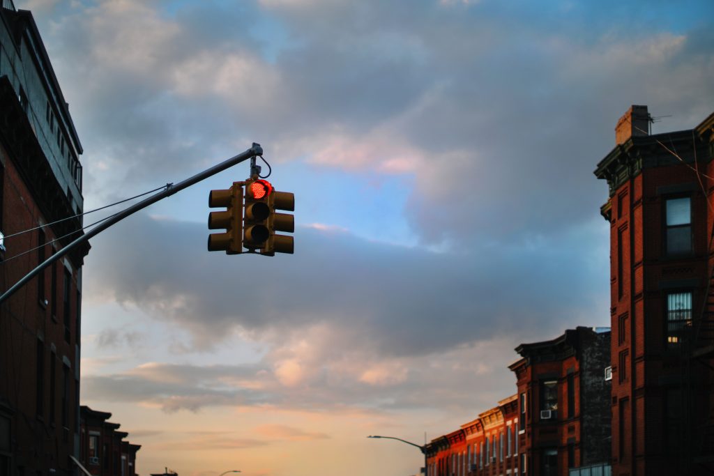 Traffic light on red